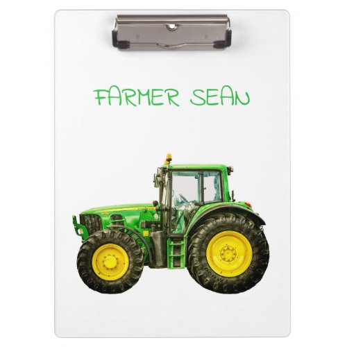 Farmers John Deere Tractor Clipboard
