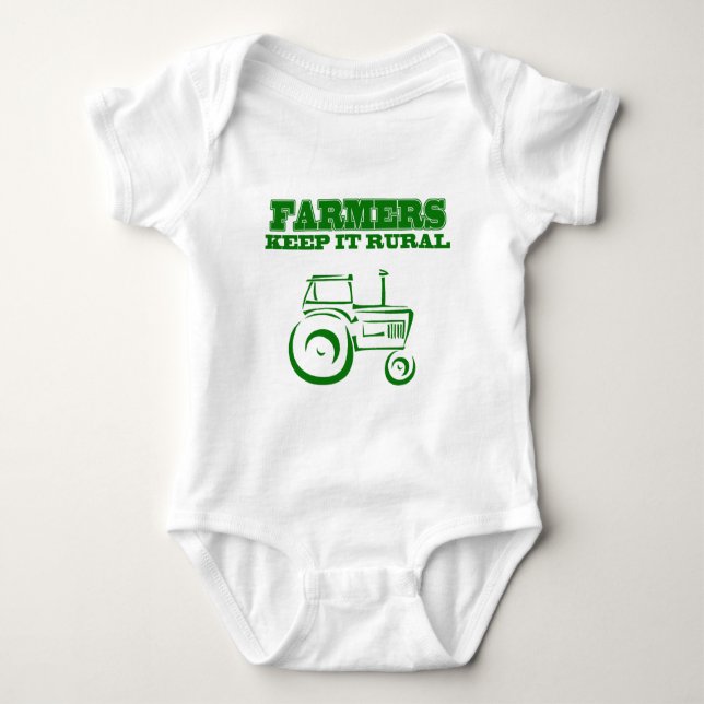 Farmers Keep It Rural Baby Bodysuit (Front)