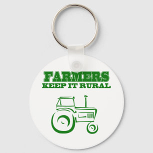 Farmers Keep It Rural Keychain