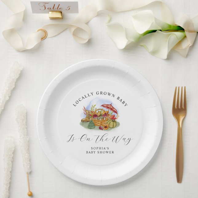 Farmers Locally Grown Baby Shower Party Paper Plates (Wedding)