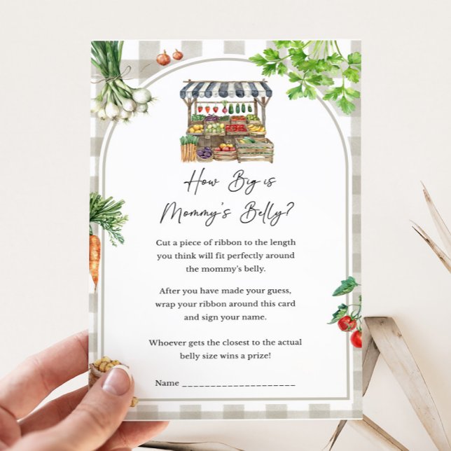 Farmers Locally Grown How Big Mommy's Belly Game (Farmers Market Baby Shower How Big is Mommy's Belly Game)