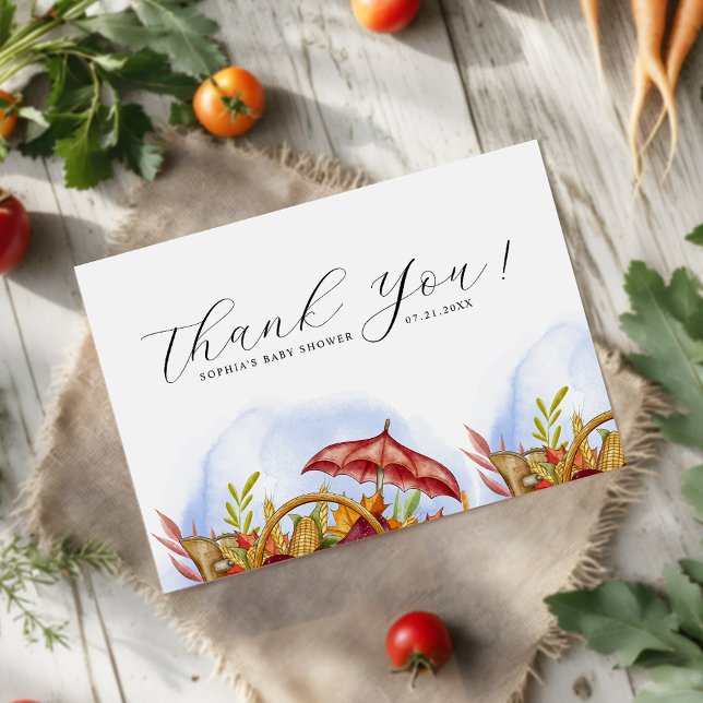 Farmers Locally Grown Modern Baby Shower Thank You Card (Creator Uploaded)