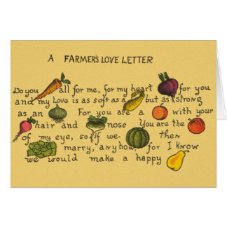 Farmer's Love Letter in Fruits and Vegetables Cards