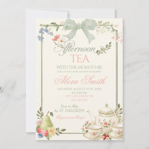 Farmer's Market Afternoon Tea Baby shower Invitation