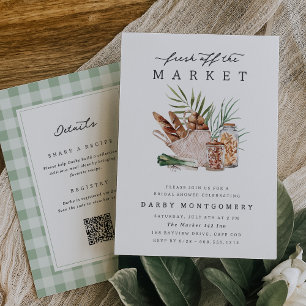 Farmers Market All in One QR Code Bridal Shower Invitation