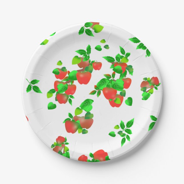 Farmer's Market Apple Picking Paper Plates (Front)
