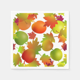 Farmer's Market Apples and Leaves Paper Napkins