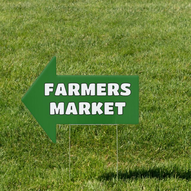 FARMERS MARKET Arrow Shaped Yard Sign (Insitu)