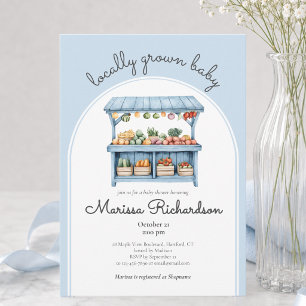 Farmers Market Baby Boy Shower Invitation