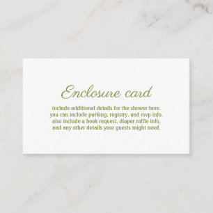 Farmers Market Baby Locally Grown Baby Shower  Enclosure Card