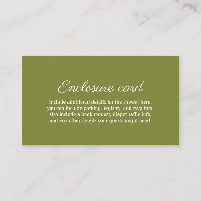 Farmers Market Baby Locally Grown Baby Shower  Enclosure Card (Front)