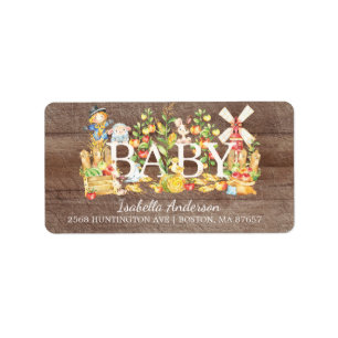 Farmers Market Baby Shower Address Label