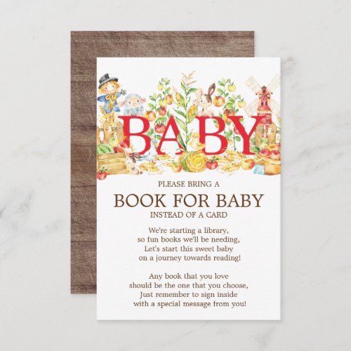 Farmers Market Baby Shower Book for Baby Invitation