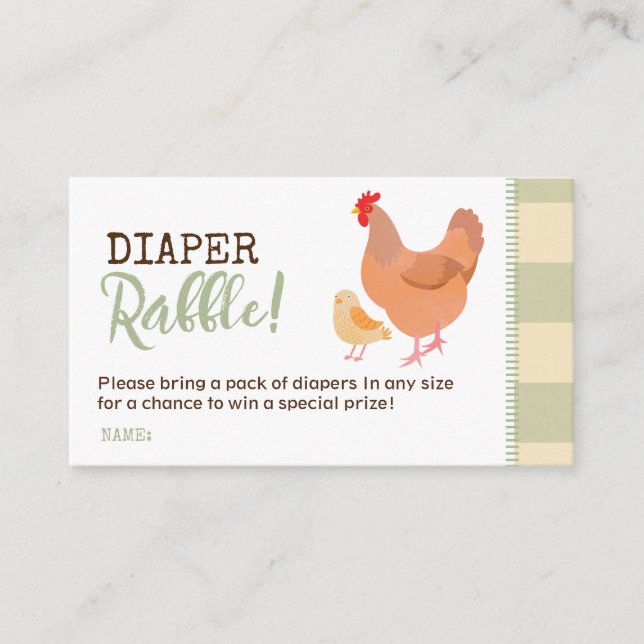 Farmers Market Baby Shower Diaper Raffle Card (Front)