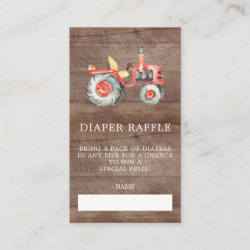Farmers Market Baby Shower Diaper Raffle Ticket Enclosure Card