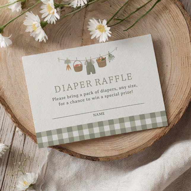 Farmers Market Baby Shower Diaper Raffle Ticket Enclosure Card (Creator Uploaded)