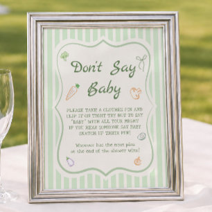 Farmers Market Baby Shower Don't Say Baby Game  Poster