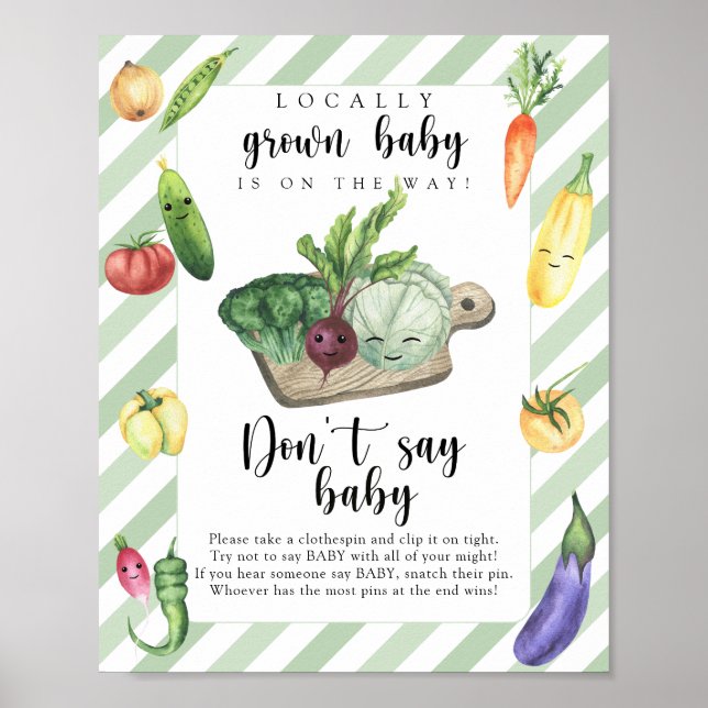 Farmers market baby shower - Don't say baby Poster (Front)