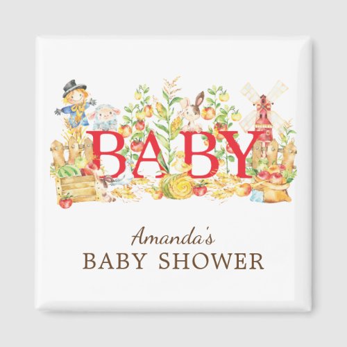 Farmers Market Baby Shower Favor Magnet