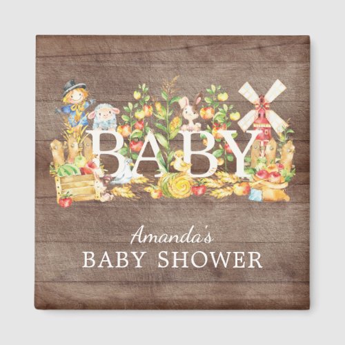 Farmers Market Baby Shower Favor Magnet