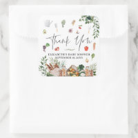 Farmer's Market | Baby Shower Favor Square Sticker