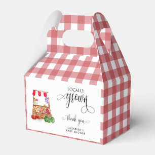 Farmers Market Baby Shower Gingham Rustic Favor Boxes