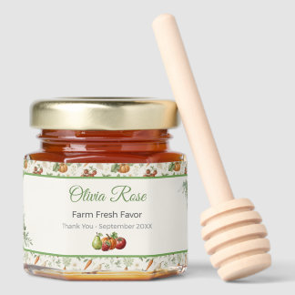 Farmers Market Baby Shower Honey Favors Set of 6 Honey Jar Favors