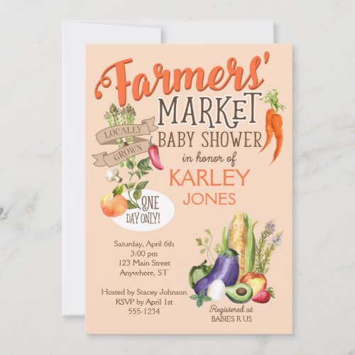 Farmers Market Baby Shower Invitation