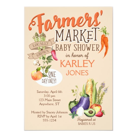 Farmers Market Baby Shower Invitation Zazzle Com Farmers Market Baby Shower Invitation Zazzle Com