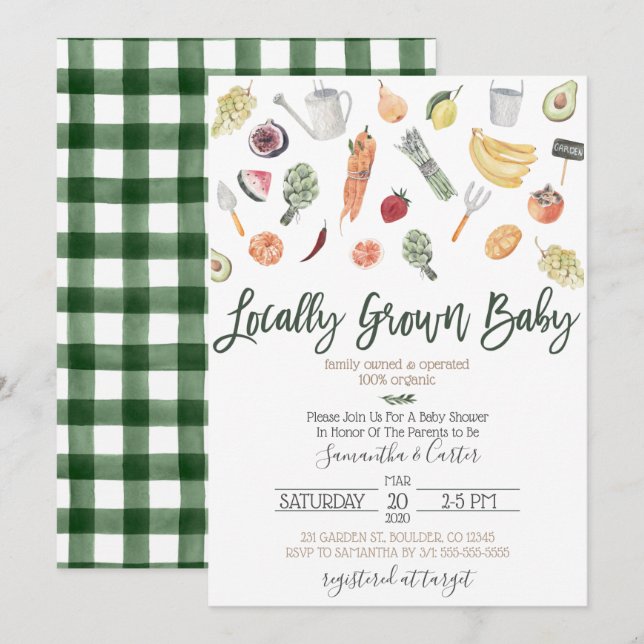 Farmers Market Baby Shower Invitation (Front/Back)