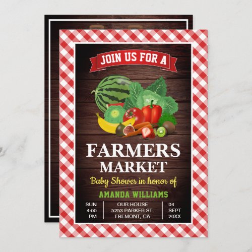 Farmers Market Baby Shower Invitation