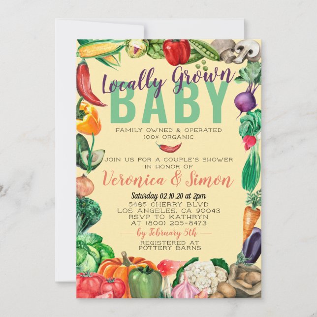 Farmer's Market Baby Shower Invitation (Front)