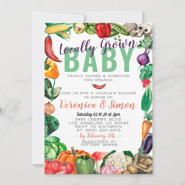 Farmer's Market Baby Shower Invitation (Front)