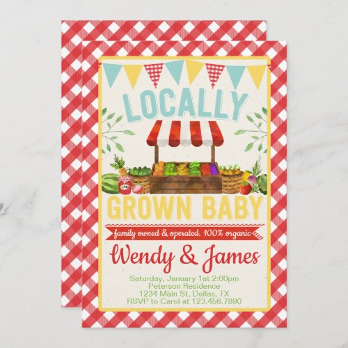 Farmers Market Baby Shower Invitation Invite