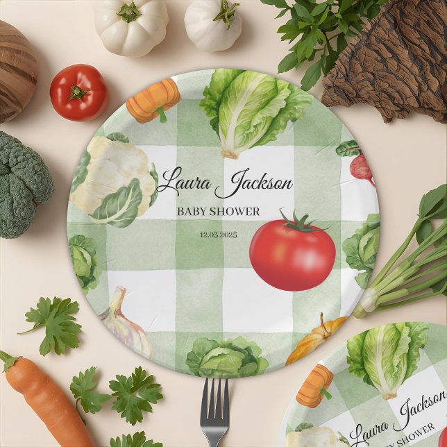 Farmers Market Baby Shower Invitation Paper Plates (Creator Uploaded)