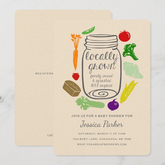 Farmers Market Baby Shower Invite (Front/Back)