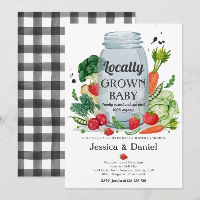 Farmers Market Baby Shower Locally Grown Baby Invitation (Front/Back)
