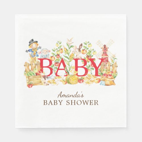 Farmers Market Baby Shower Paper Napkins