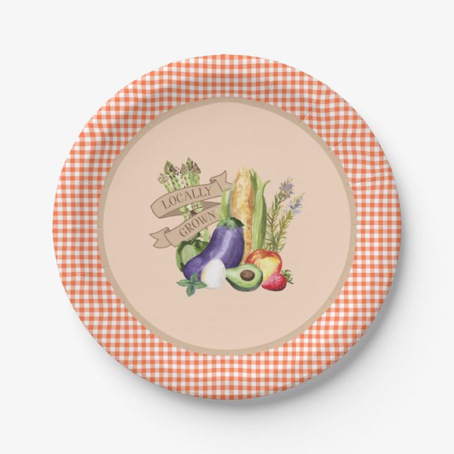 Farmers Market Baby Shower Paper Plates (Front)