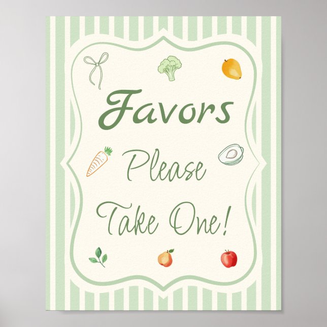 Farmers Market Baby Shower Party Favor Poster (Front)