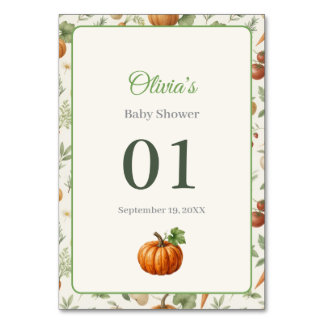 Farmers Market Baby Shower Table Number