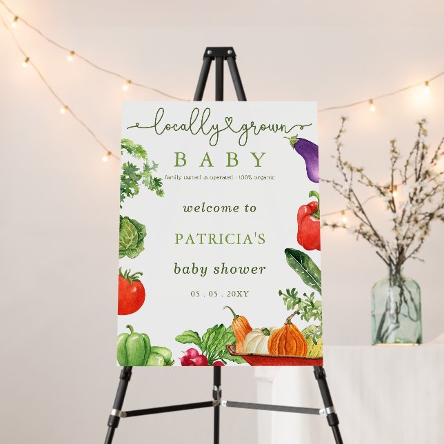 Farmers Market Baby Shower Welcome Sign (In Situ (Stand))