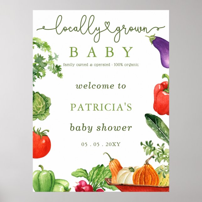 Farmers Market Baby Shower Welcome Sign (Front)