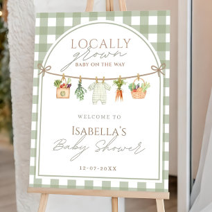 Farmers Market Baby Shower Welcome Sign: Editable  Foam Board