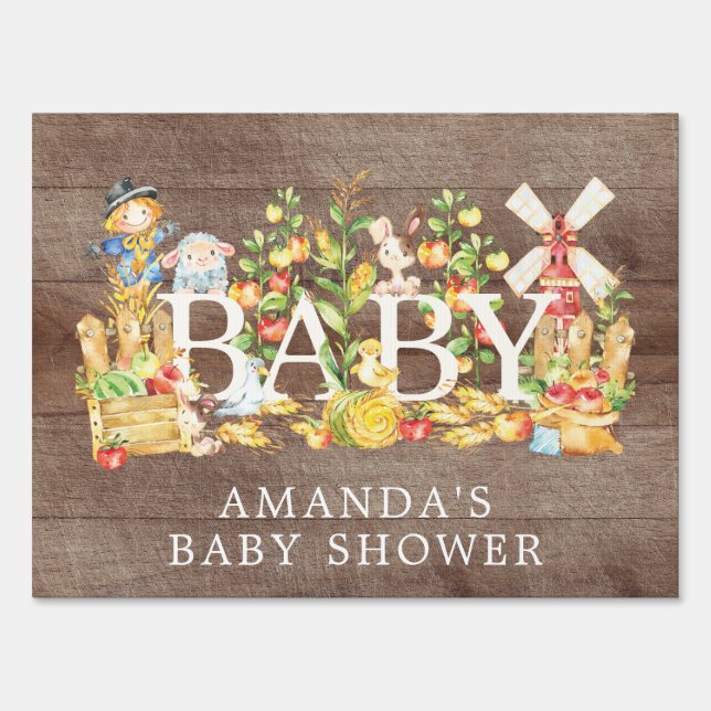 Farmers Market Baby Shower Yard Sign (Front)