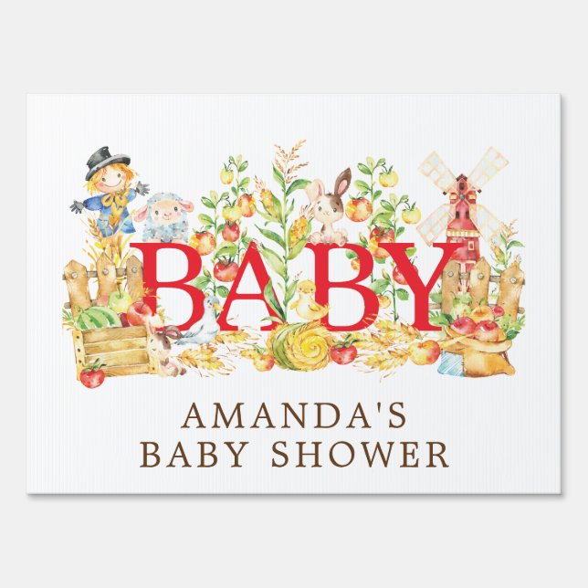 Farmers Market Baby Shower Yard Sign (Front)