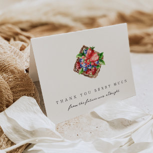 Farmers Market "Berry Much" Bridal Shower Letterpress Thank You Card