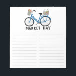 Farmers Market Bicycle Grocery Shopping List Notepad<br><div class="desc">Make your shopping lists in style with this customizable grocery shopping,  meal planning or to-do list notepad. Customize or add text to suit your needs. Keep or delete the lines too. Check my shop for more sizes and styles!</div>