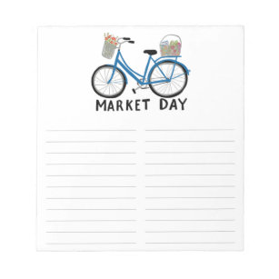 Farmers Market Bicycle Grocery Shopping List Notepad
