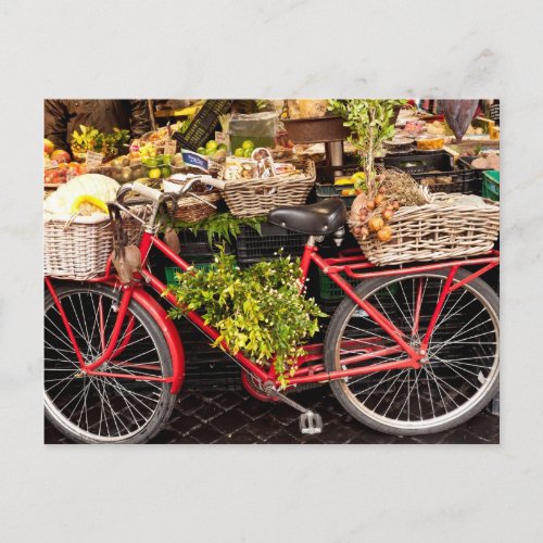 Farmers Market Bicycle Postcard